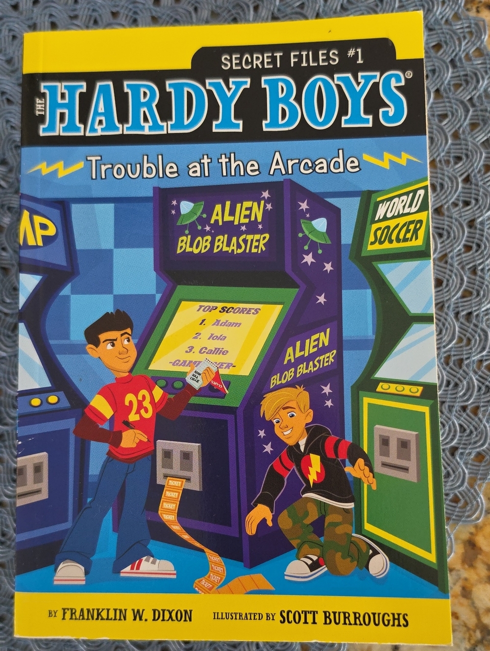 : Trouble at the Arcade - Blue Cover